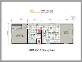 DTK426.1.1 One Bedroom One Bathroom ADU Floorplan