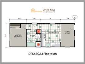 DTK480.1.1 One Bedroom One Bathroom ADU Floorplan