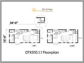 DTK510.1.1 One Bedroom One Bathroom ADU Convertible Floorplan