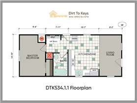DTK534.1.1 One Bedroom One Bathroom ADU Floorplan