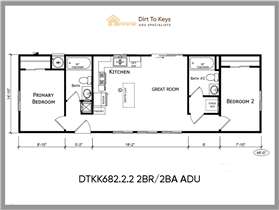 DTK682.2.2 Two Bedroom Two Bathroom ADU Floorplan