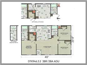 DTK946.3.2 Three Bedroom Two Bathroom ADU Floorplan